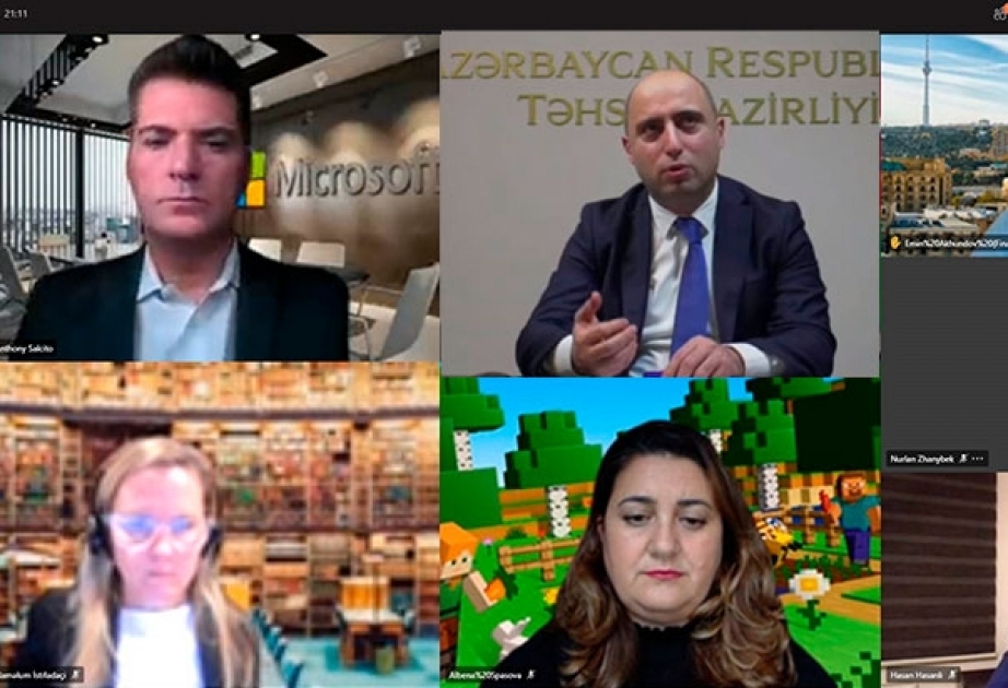 Təhsil naziri “Microsoft” korporasiyasının rəhbərləri ilə videokonfrans keçirib