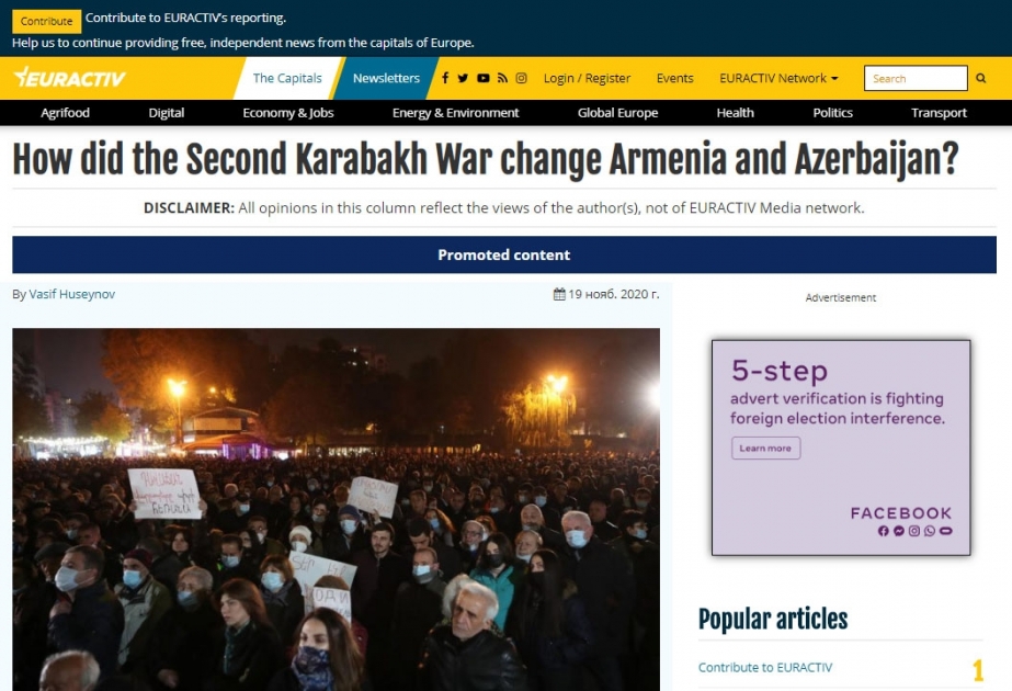 BMTM ekspertlərinin “Euractiv” portalında məqalələri dərc olunub