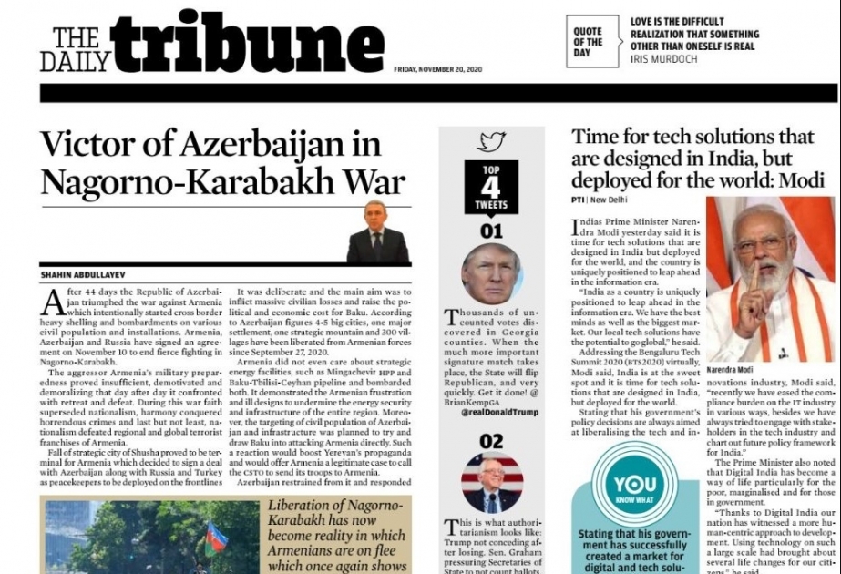 Bəhreyn qəzeti Azərbaycan diplomatının şanlı Qələbəmiz haqqında məqaləsini dərc edib