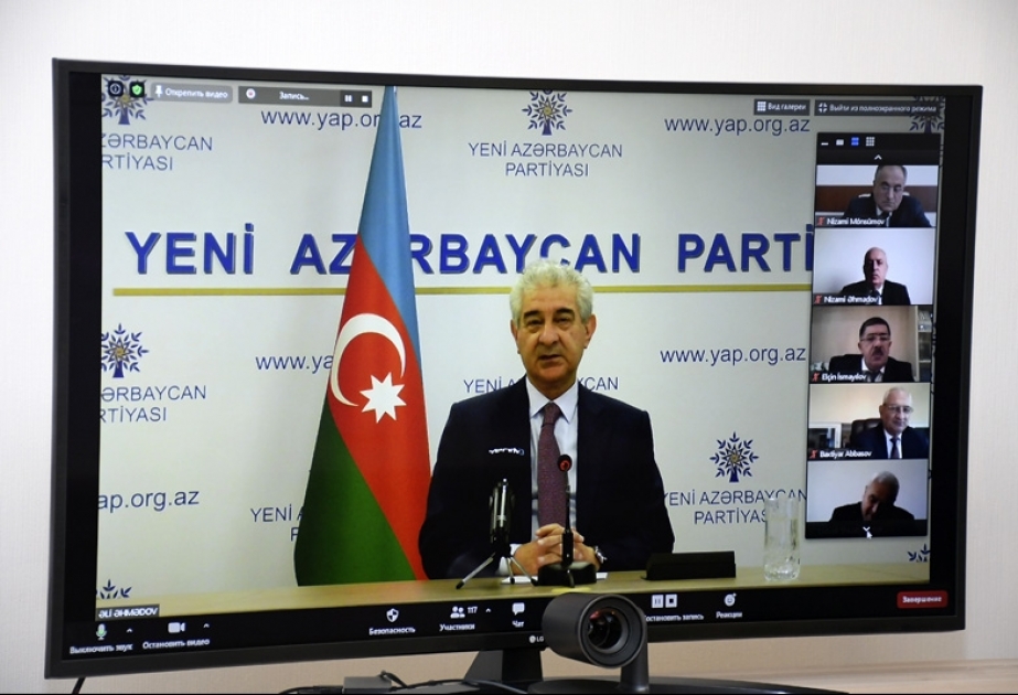 Yeni Azərbaycan Partiyasının yaradılmasının 28-ci ildönümünə həsr olunmuş videokonfrans keçirilib