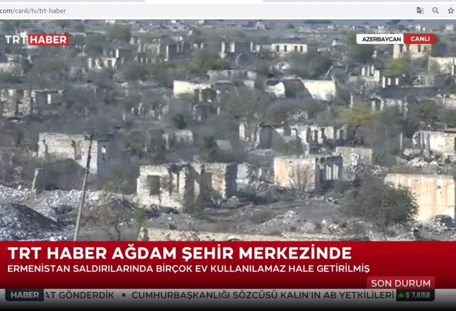 TRT Haber: Ağdamdakı dəhşətli mənzərə Ermənistanın vəhşiliyinə daha bir nümunədir