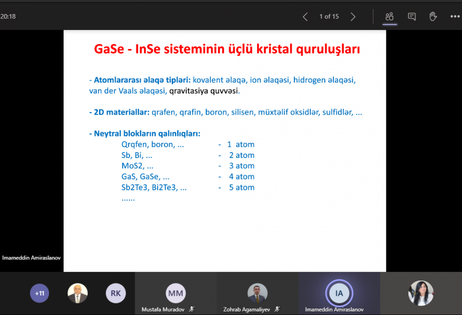 Bakı Dövlət Universitetinin Nanoaraşdırmalar Mərkəzində onlayn elmi seminar keçirilib