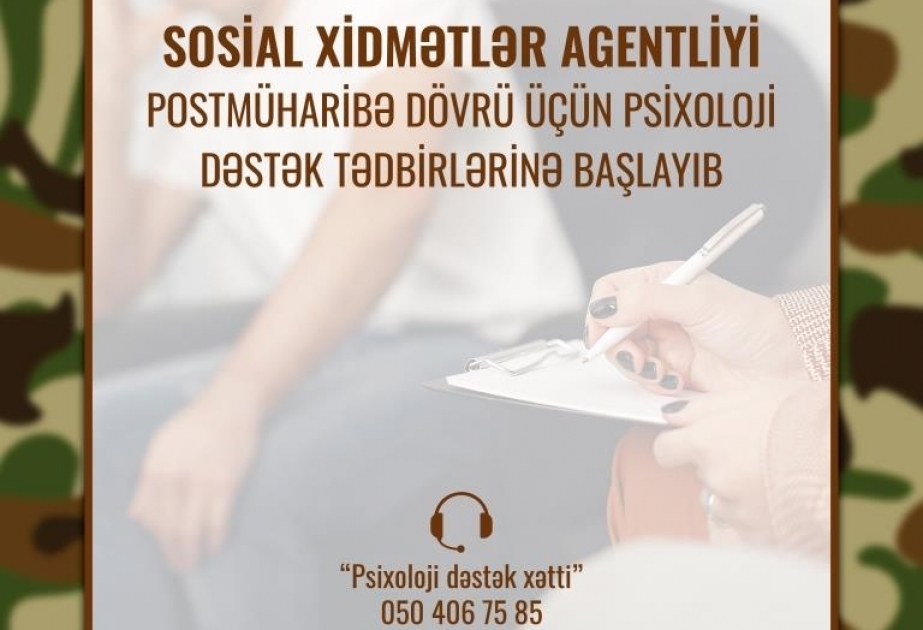 Sosial Xidmətlər Agentliyi postmüharibə dövrü üçün psixoloji dəstək tədbirlərinə başlayıb