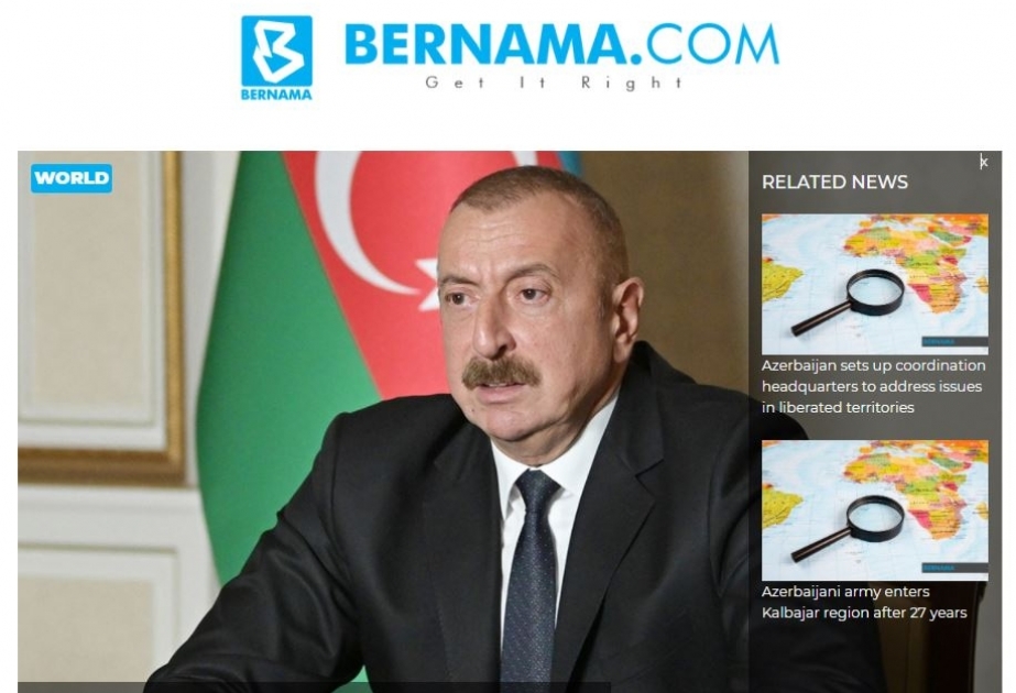 BERNAMA agentliyi Prezident İlham Əliyevin xalqa son müraciətini işıqlandırıb
