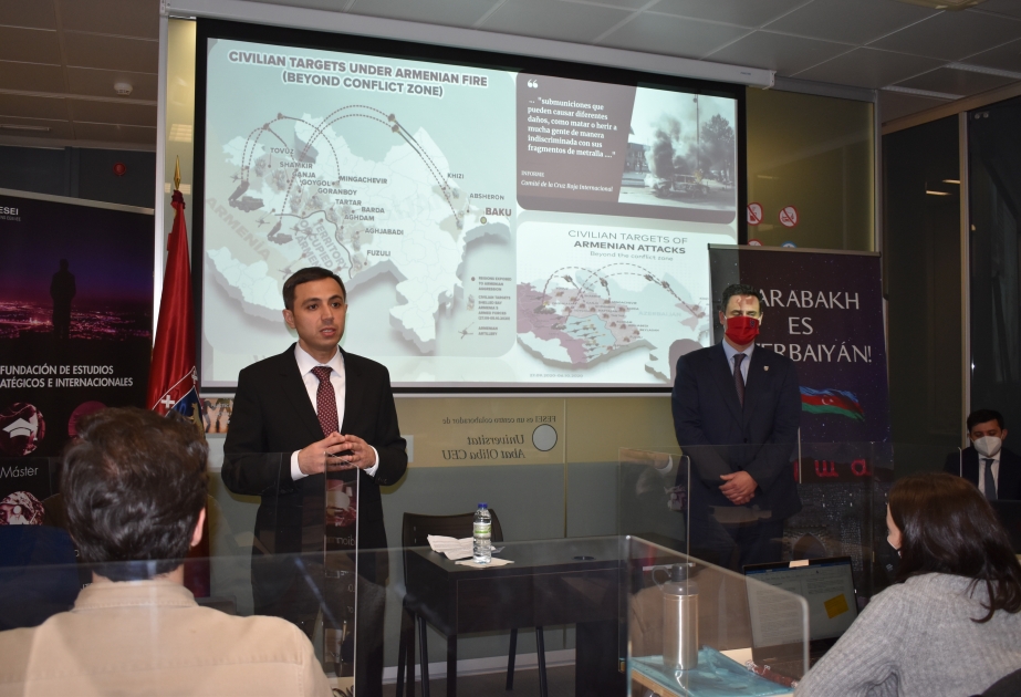 İspaniyanın nüfuzlu beyin mərkəzində keçirilən seminarda Ermənistanın törətdiyi müharibə cinayətlərindən danışılıb VİDEO