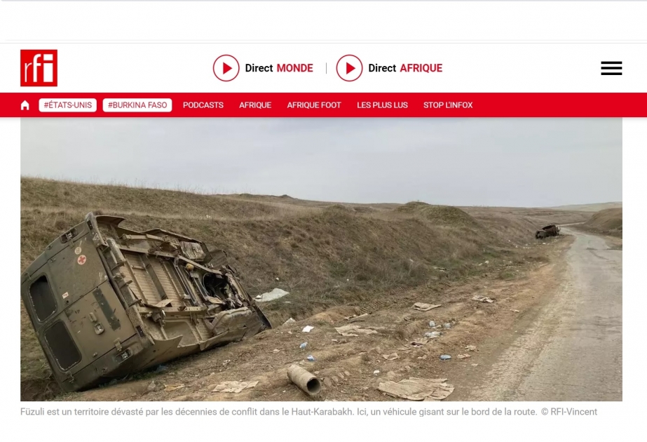 Fransanın RFİ radiosu Füzuli haqqında reportaj yayımlayıb