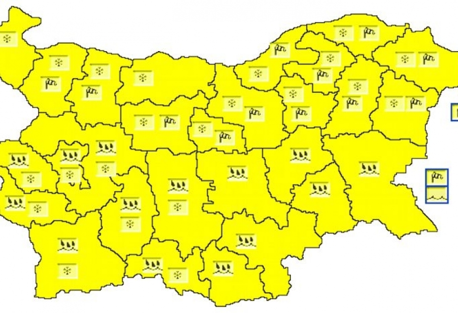 Bolqarıstanda sarı təhlükə kodu elan olunub