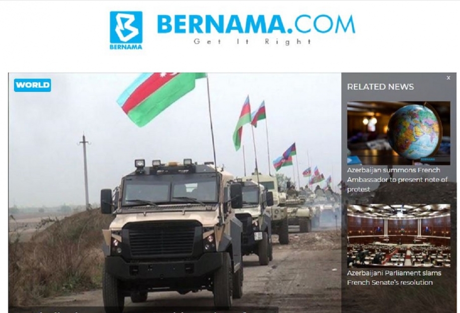 BERNAMA agentliyi Azərbaycan Ordusunun bölmələrinin Laçın rayonuna daxil olması barədə xəbəri yayıb