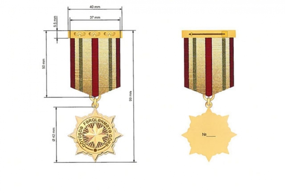 “Döyüşdə fərqlənməyə görə” Azərbaycan Respublikası medalının təsviri