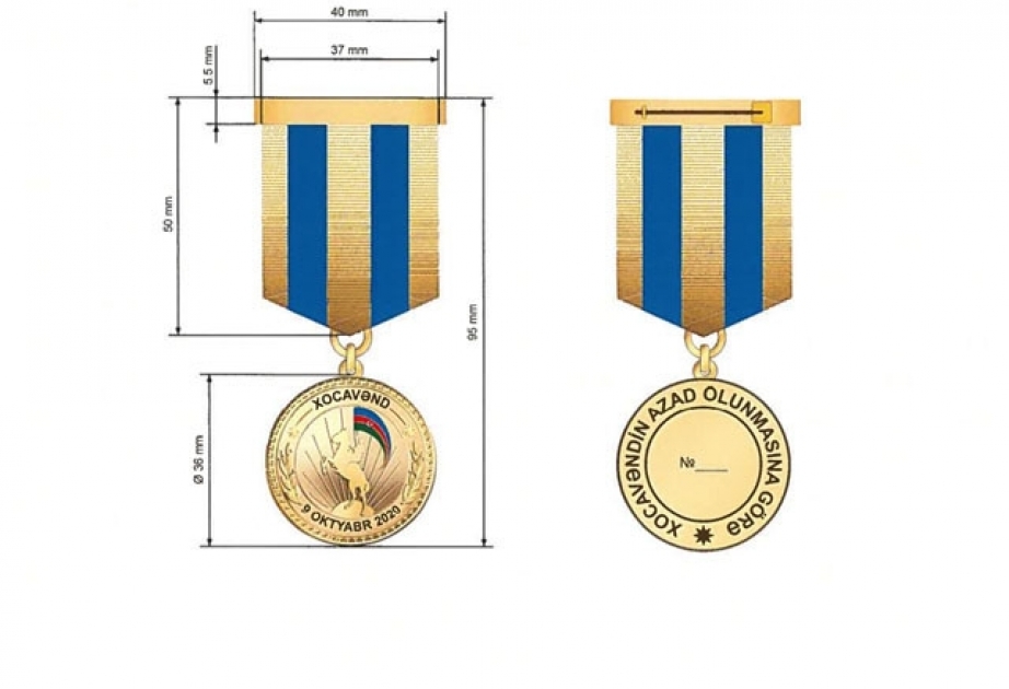 “Xocavəndin azad olunmasına görə” Azərbaycan Respublikası medalının təsviri
