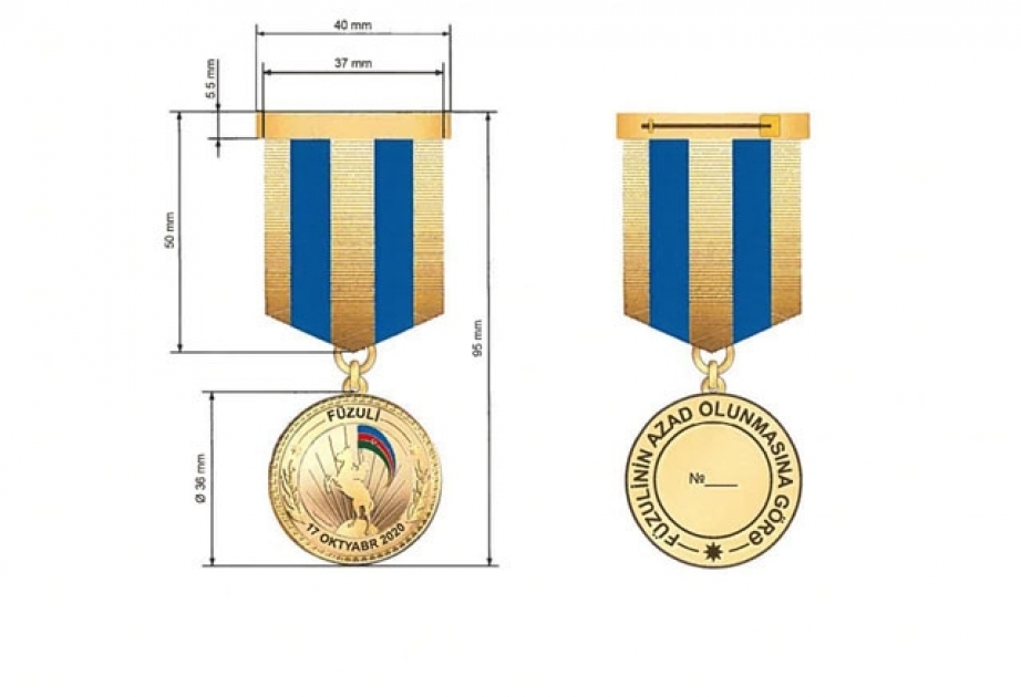 “Füzulinin azad olunmasına görə” Azərbaycan Respublikası medalının təsviri