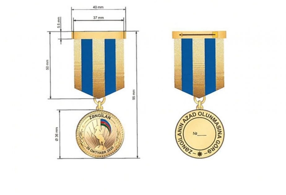 “Zəngilanın azad olunmasına görə” Azərbaycan Respublikası medalının təsviri