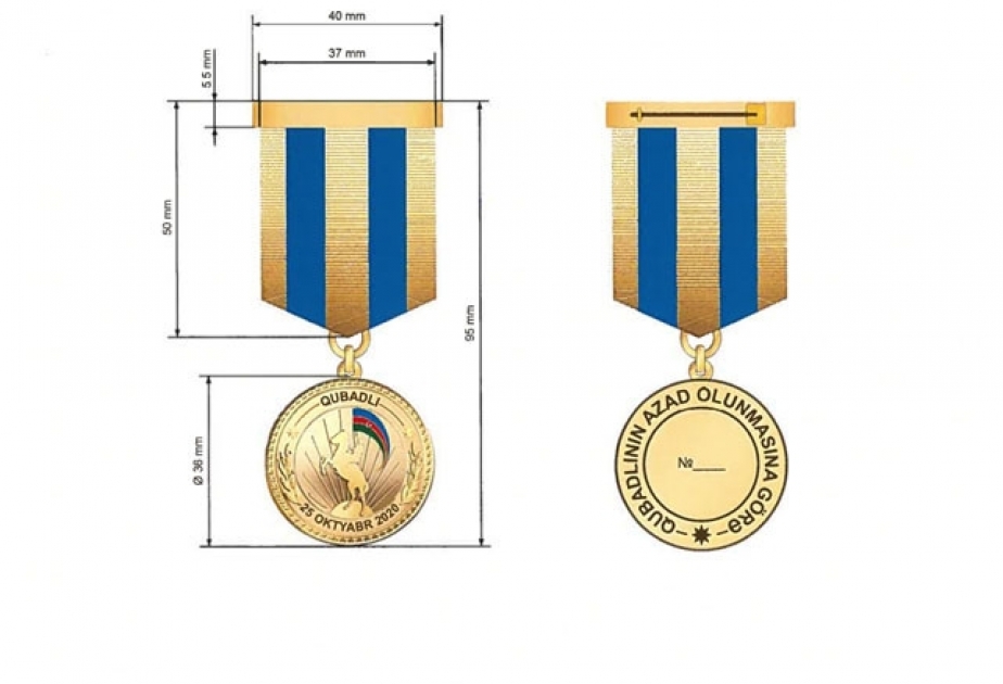 “Qubadlının azad olunmasına görə” Azərbaycan Respublikası medalının təsviri
