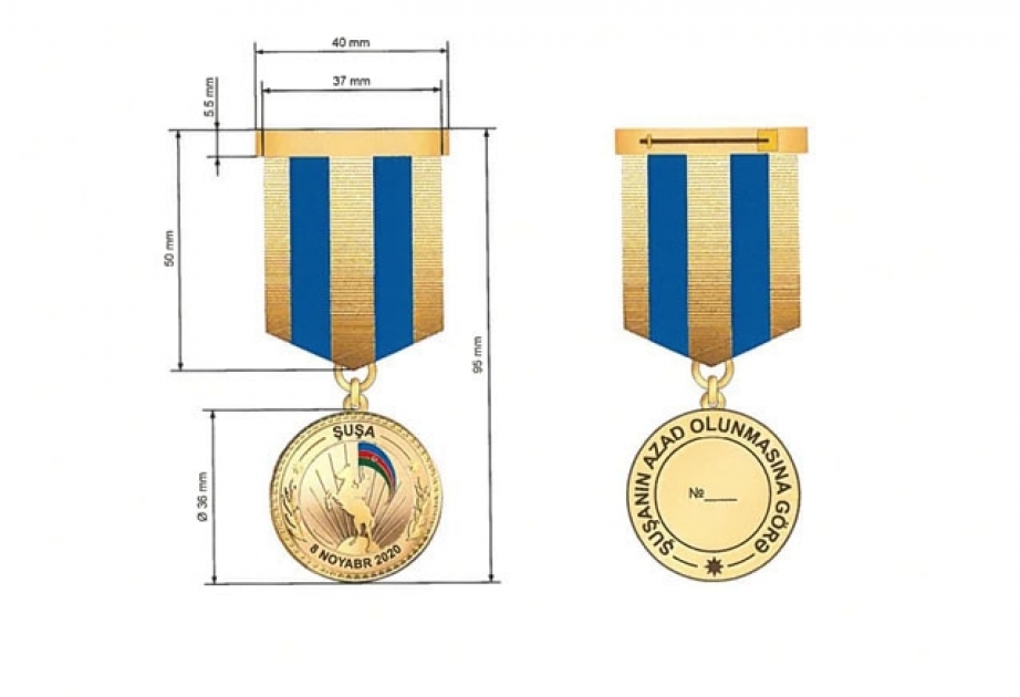 “Şuşanın azad olunmasına görə” Azərbaycan Respublikası medalının təsviri