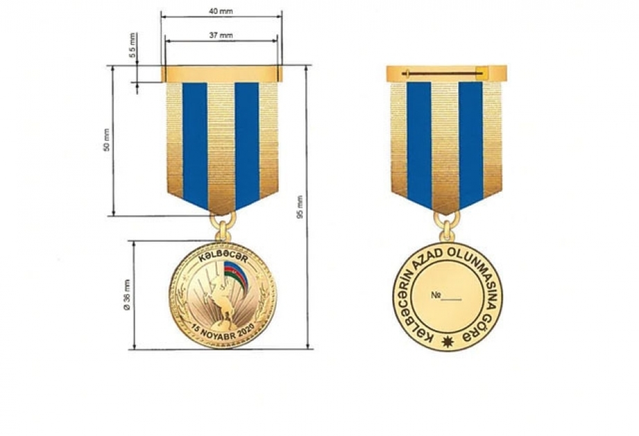 “Kəlbəcərin azad olunmasına görə” Azərbaycan Respublikası medalının təsviri