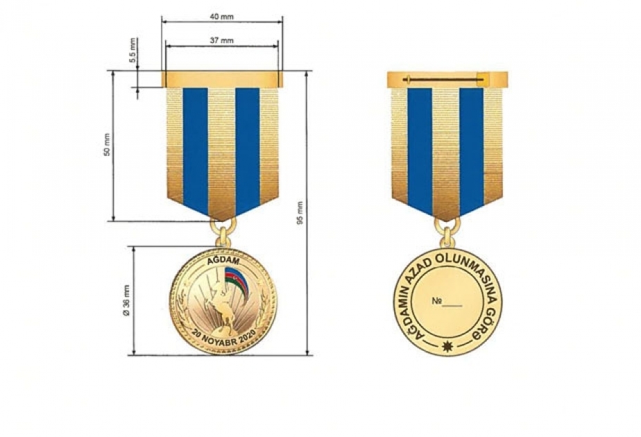 “Ağdamın azad olunmasına görə” Azərbaycan Respublikası medalının təsviri