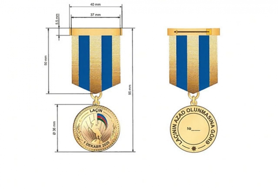 “Laçının azad olunmasına görə” Azərbaycan Respublikası medalının təsviri