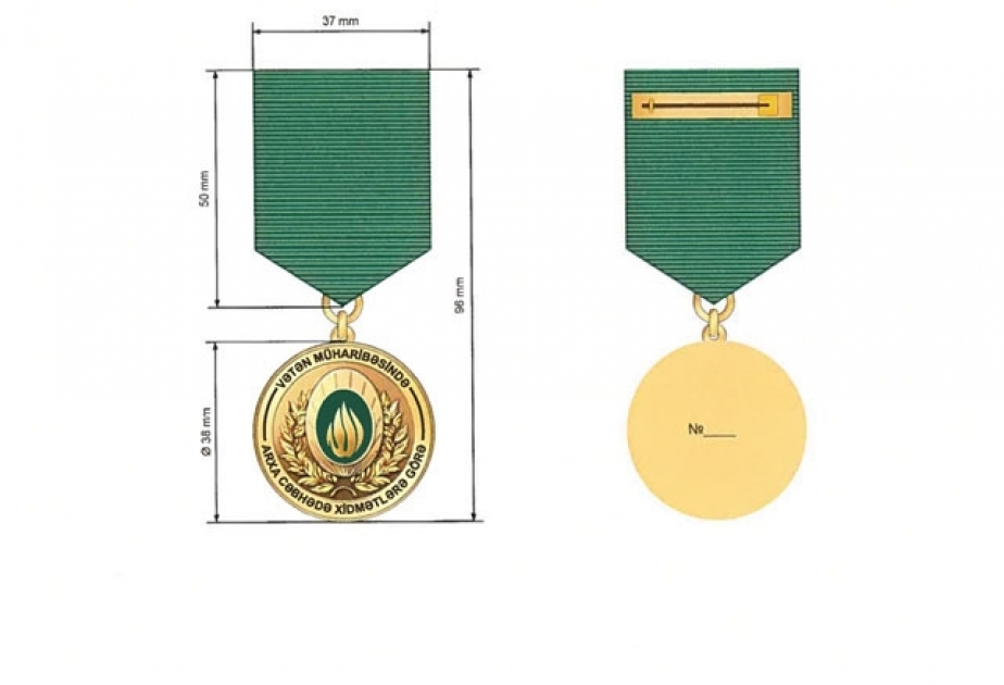 “Vətən müharibəsində arxa cəbhədə xidmətlərə görə” Azərbaycan Respublikası medalının təsviri