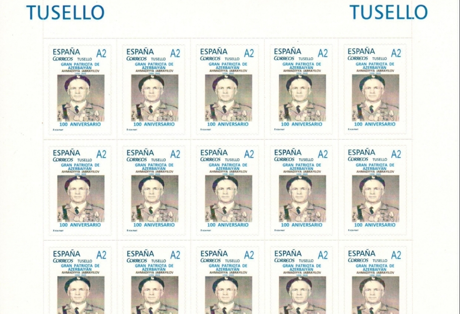 İspaniyada Əhmədiyyə Cəbrayılovun 100 illik yubileyinə həsr olunmuş poçt markaları dövriyyəyə buraxılıb