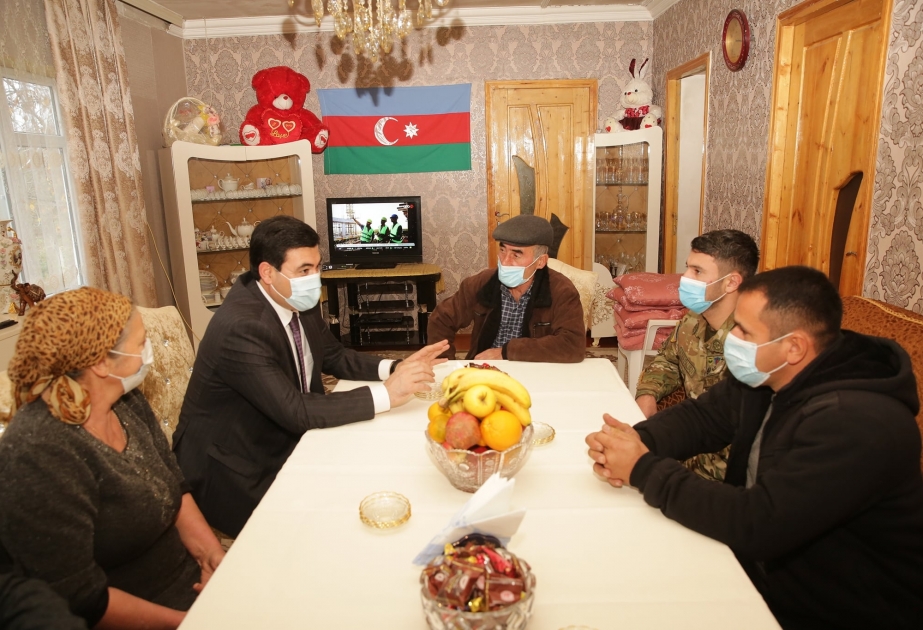 Xaçmazda şəhid ailələri və yaralı hərbçilər ziyarət olunub
