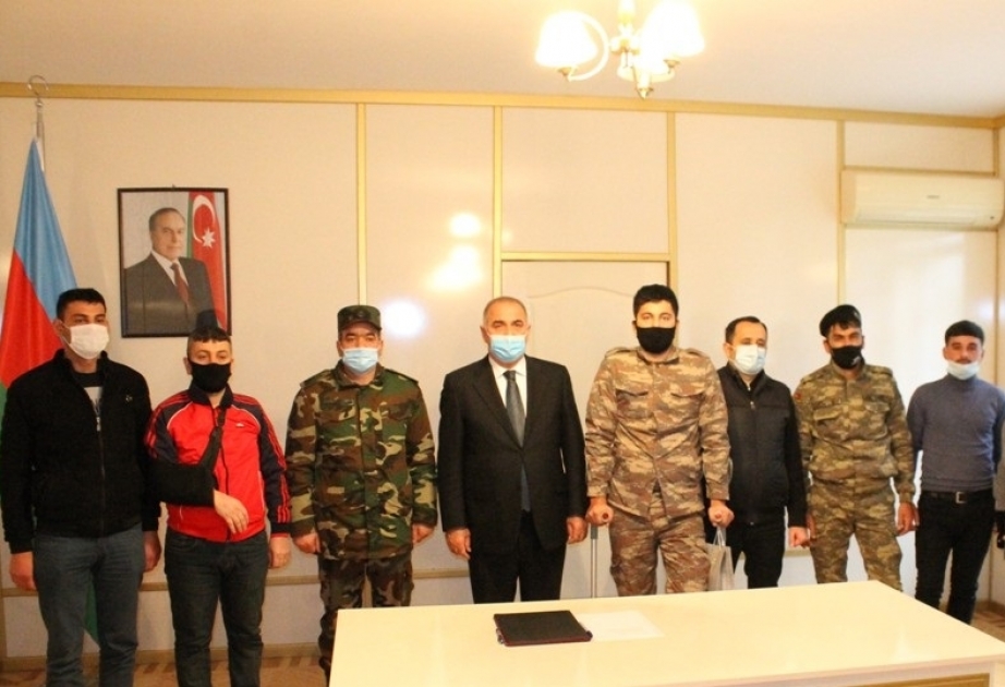 Göyçayda Vətən müharibəsində yaralanan bir qrup döyüşçü ilə görüş keçirilib