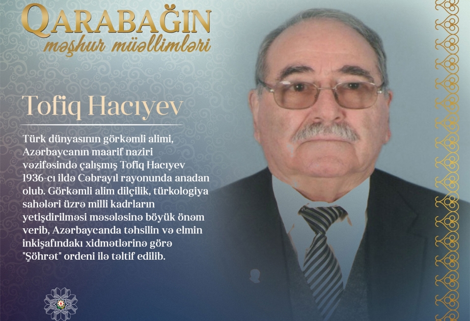 “Qarabağın məşhur müəllimləri” layihəsi davam edir - Tofiq Hacıyev