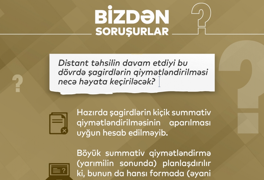Təhsil Nazirliyi: Böyük summativ qiymətləndirilmənin aparılması planlaşdırılır