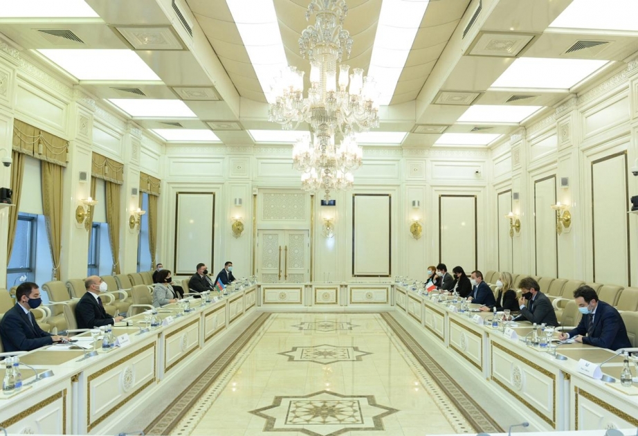 Milli Məclisdə İtaliya Deputatlar Palatasının sədr müavininin başçılıq etdiyi nümayəndə heyəti ilə görüş keçirilib