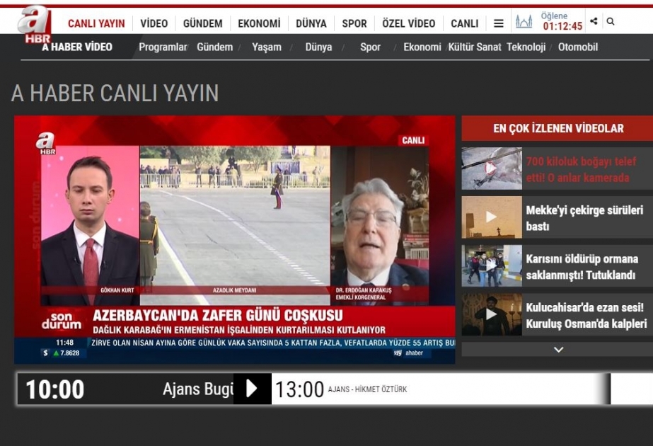 General Ərdoğan Karakuş: Azərbaycan 44 günlük Vətən müharibəsində möhtəşəm Qələbə qazandı