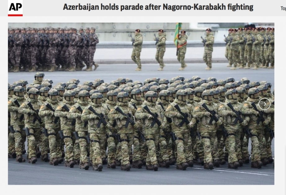 “Associated Press”: Azərbaycanda Qarabağ müharibəsi başa çatandan sonra parad keçirilib