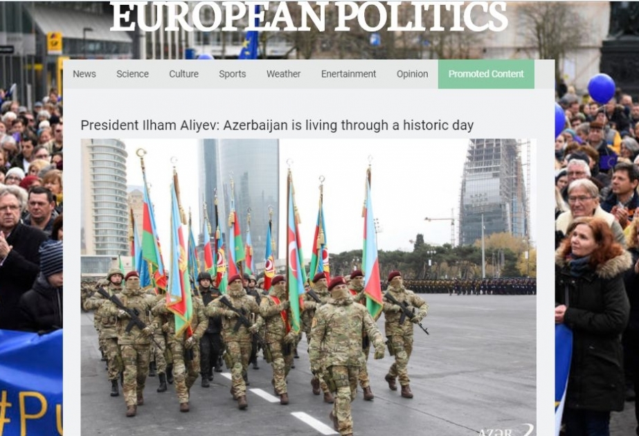 В издании Евросоюза опубликован материал о грандиозном Параде Победы в Баку