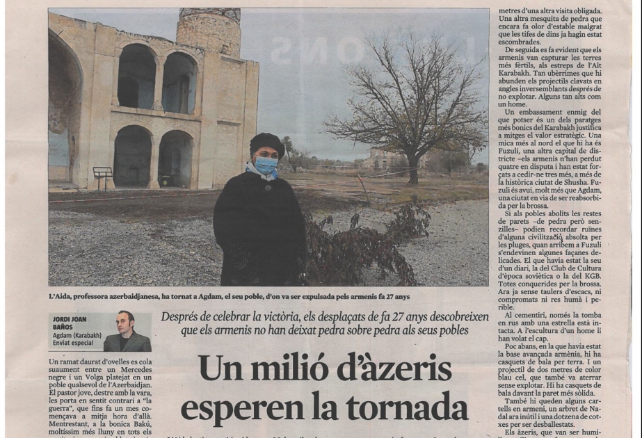 İspaniyanın “La Vanguardia” qəzeti ermənilərin Azərbaycan ərazilərində törətdikləri vandalizm aktlarından yazır