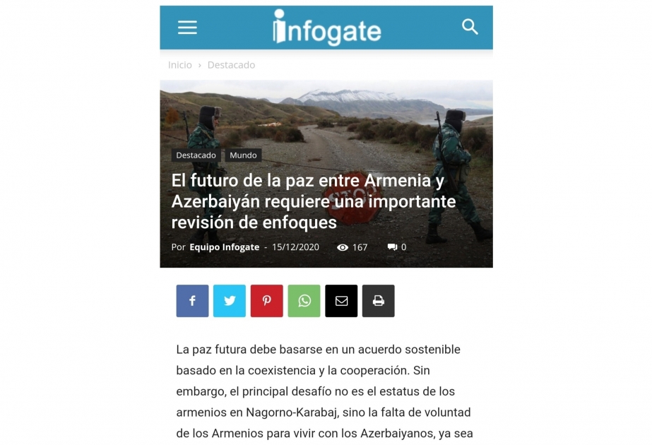 Çilinin “Infogate” agentliyi İkinci Qarabağ müharibəsindən sonrakı vəziyyətin təhlil edildiyi məqalə yayıb