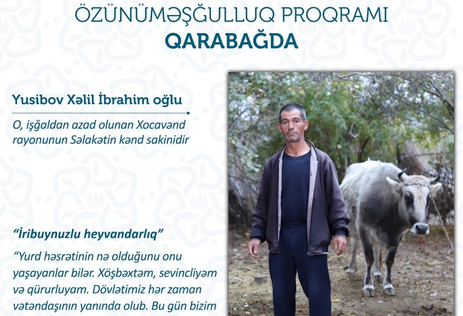 Xocavənd sakinləri doğma yurda özünüməşğulluq proqramı çərçivəsində qurduqları kiçik biznesləri ilə qayıdacaqlar