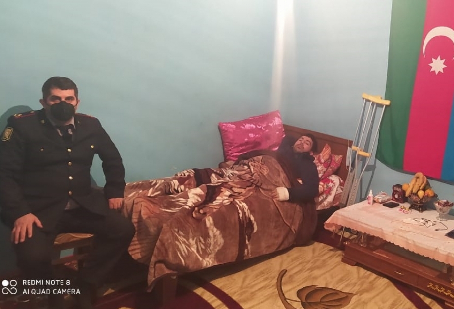 Şamaxıda polis əməkdaşları Vətən müharibəsi qazisini ziyarət edərək onun qayğıları ilə maraqlanıblar