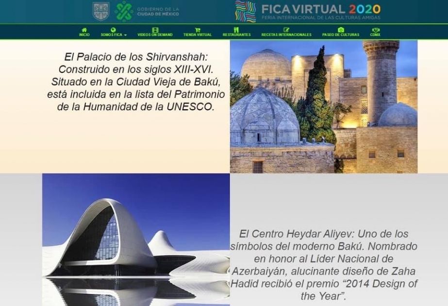 Meksikada keçirilən virtual beynəlxalq festivalda Azərbaycanın mədəniyyəti və milli mətbəxi təqdim olunur