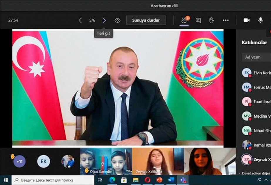 Paytaxt məktəblərində videokonfranslar: Şanlı Qələbəyə nail olan Lider