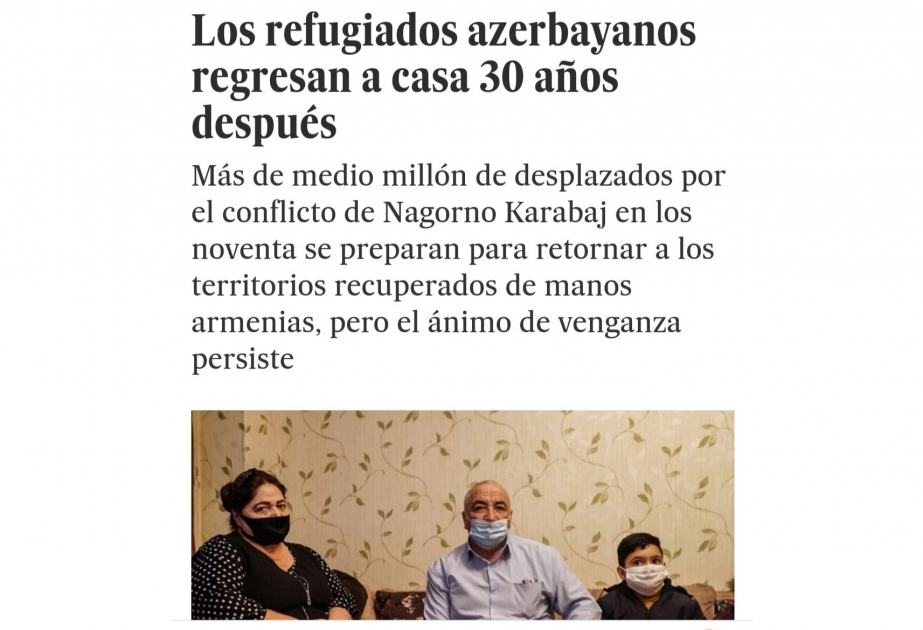 Испанская газета El Pais: Азербайджанские беженцы через 30 лет возвращаются домой