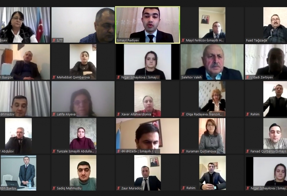İsmayıllıda “İlham Əliyev qətiyyəti - 8 noyabr Zəfər Günü” mövzusunda onlayn konfrans keçirilib