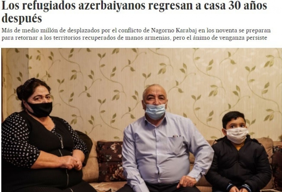 İspaniyanın “El Pais” qəzeti: Azərbaycanlı məcburi köçkünlər 30 ildən sonra evlərinə qayıdırlar