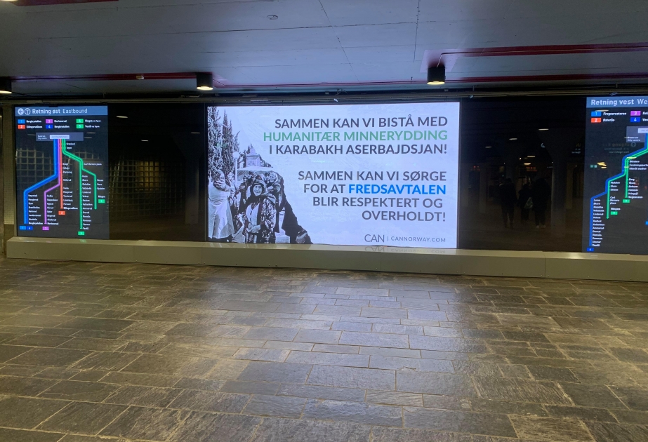 Oslonun mərkəzində Qarabağ həqiqətləri barədə məlumat verən 200 bilbord quraşdırılıb VİDEO