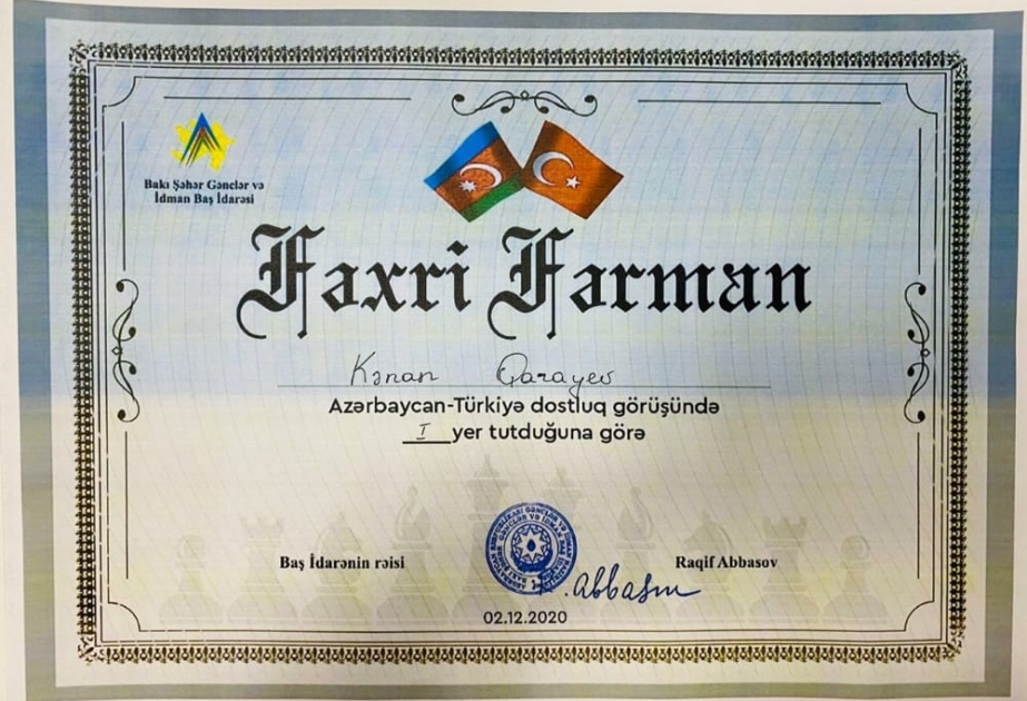 ®  Veysəloğlu Şirkətlər Qrupunun dəstəklədiyi şahmatçı Avropa çempionatında qalib oldu