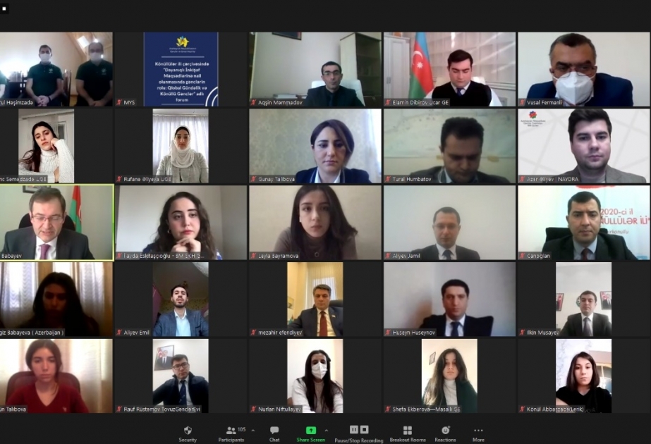 “Dayanıqlı İnkişaf Məqsədlərinə nail olunmasında gənclərin rolu: Qlobal Gündəlik və Könüllü Gənclər” adlı forum keçirilib