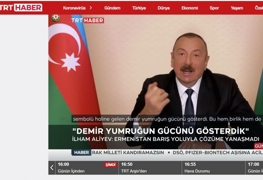 Türkiyə mediası: Azərbaycan torpaqlarını işğaldan azad etməklə ilin hadisəsini yaradıb