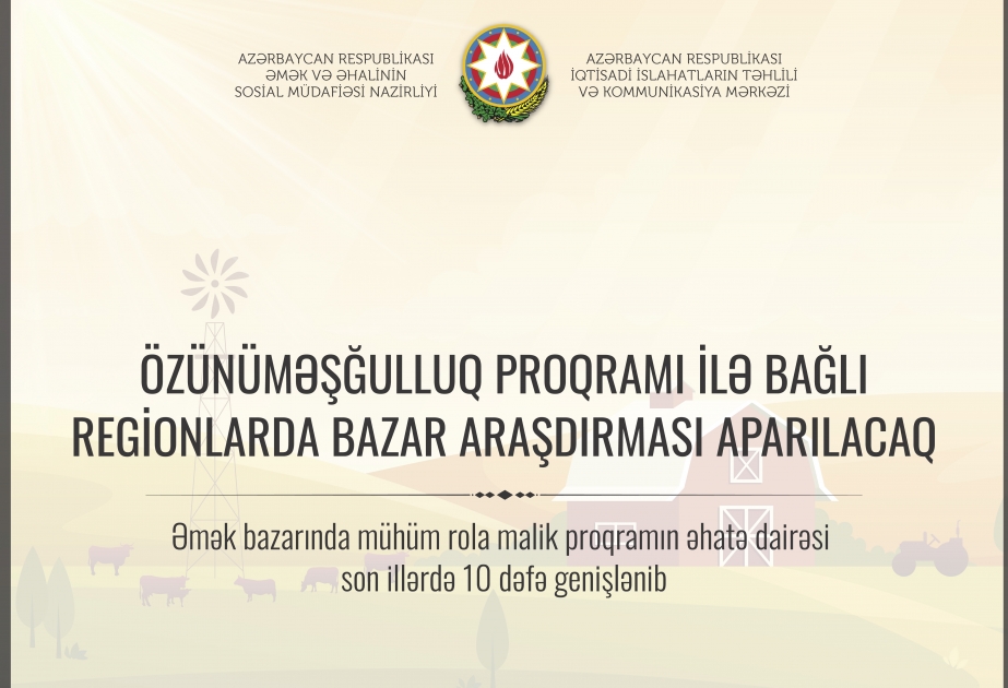 Özünüməşğulluq proqramı ilə bağlı regionlarda bazar araşdırması aparılacaq