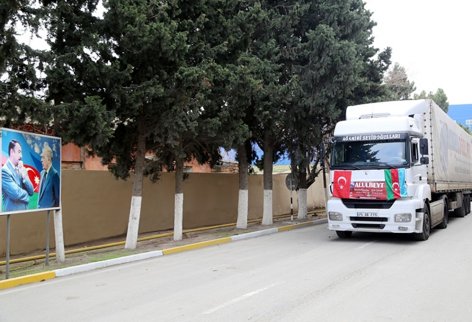 İğdırdan göndərilən yardım dolu yük maşını Müdafiə Nazirliyinin Mərkəzi Ərzaq Anbarında qəbul edilib