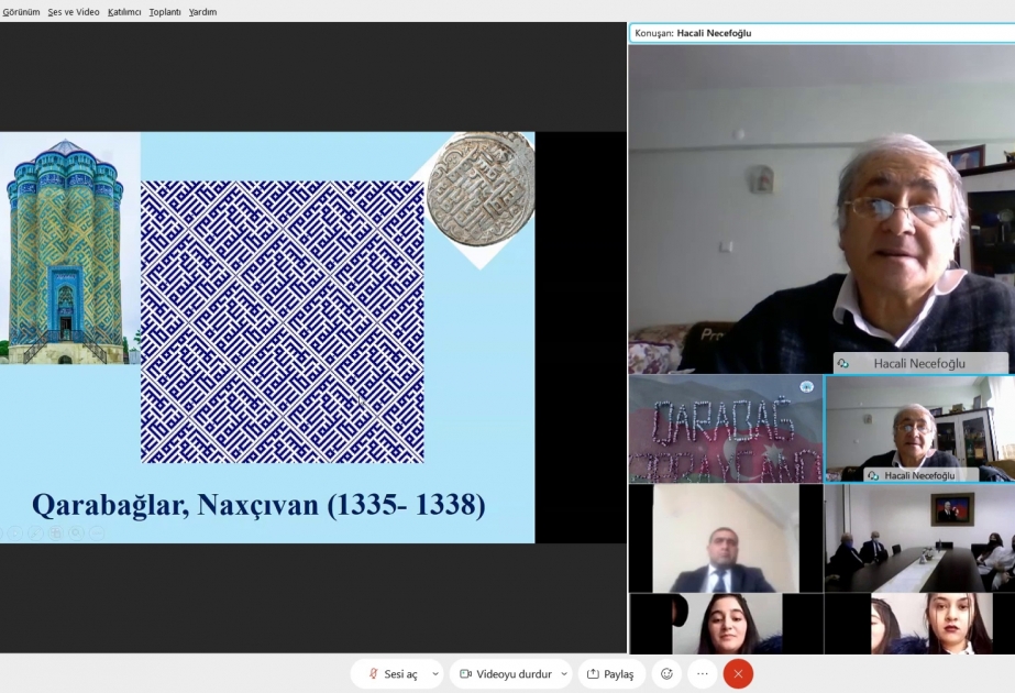 Türkiyəli professor Naxçıvan Dövlət Universitetində “Kristalloqrafik naxışlar” adlı vebinar keçib