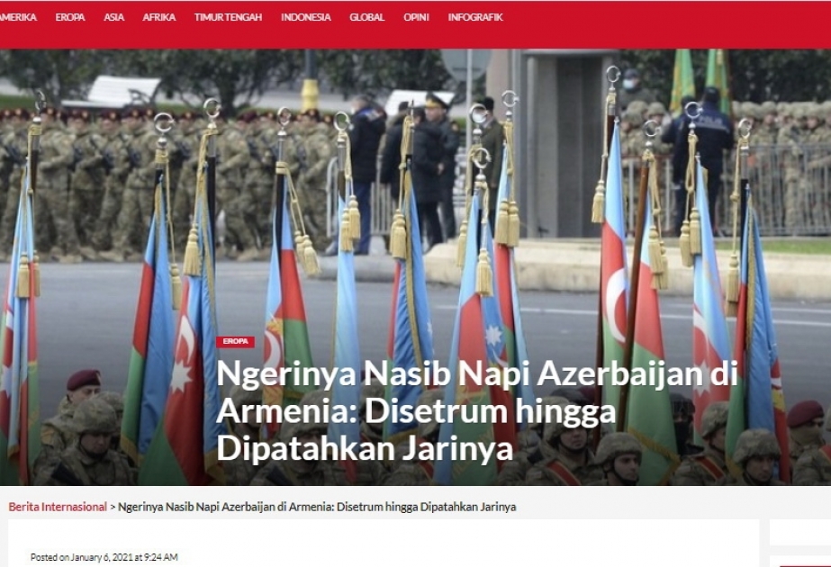 İndoneziya saytı ermənilərin azərbaycanlı əsirlərə işgəncə verməsi barədə məqalə yayıb
