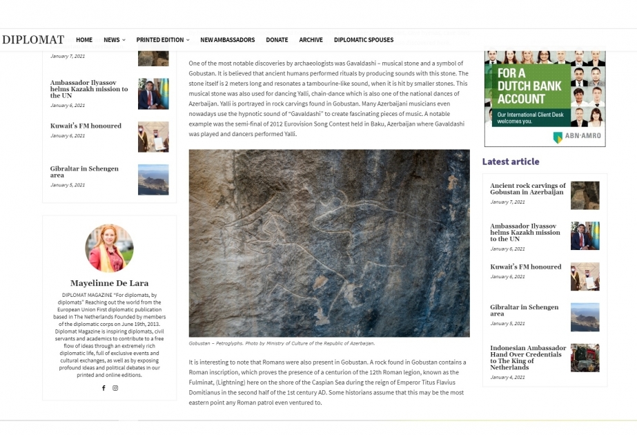 La famosa revista neerlandesa escribe sobre el museo de "Gobustán"