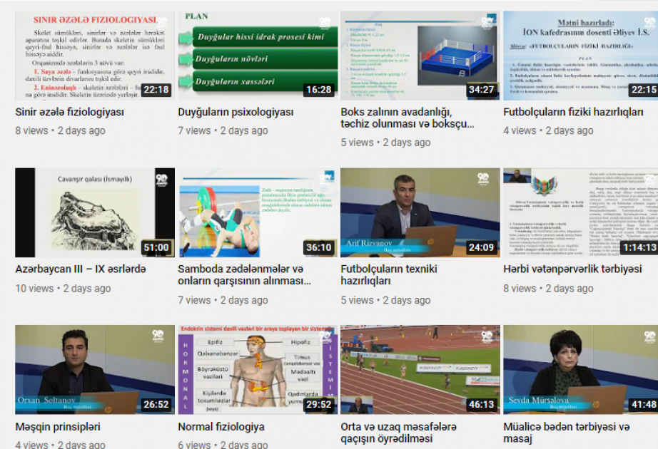Azərbaycan Dövlət Bədən Tərbiyəsi və İdman Akademiyasında videodərslərin tədrisinə başlanılıb